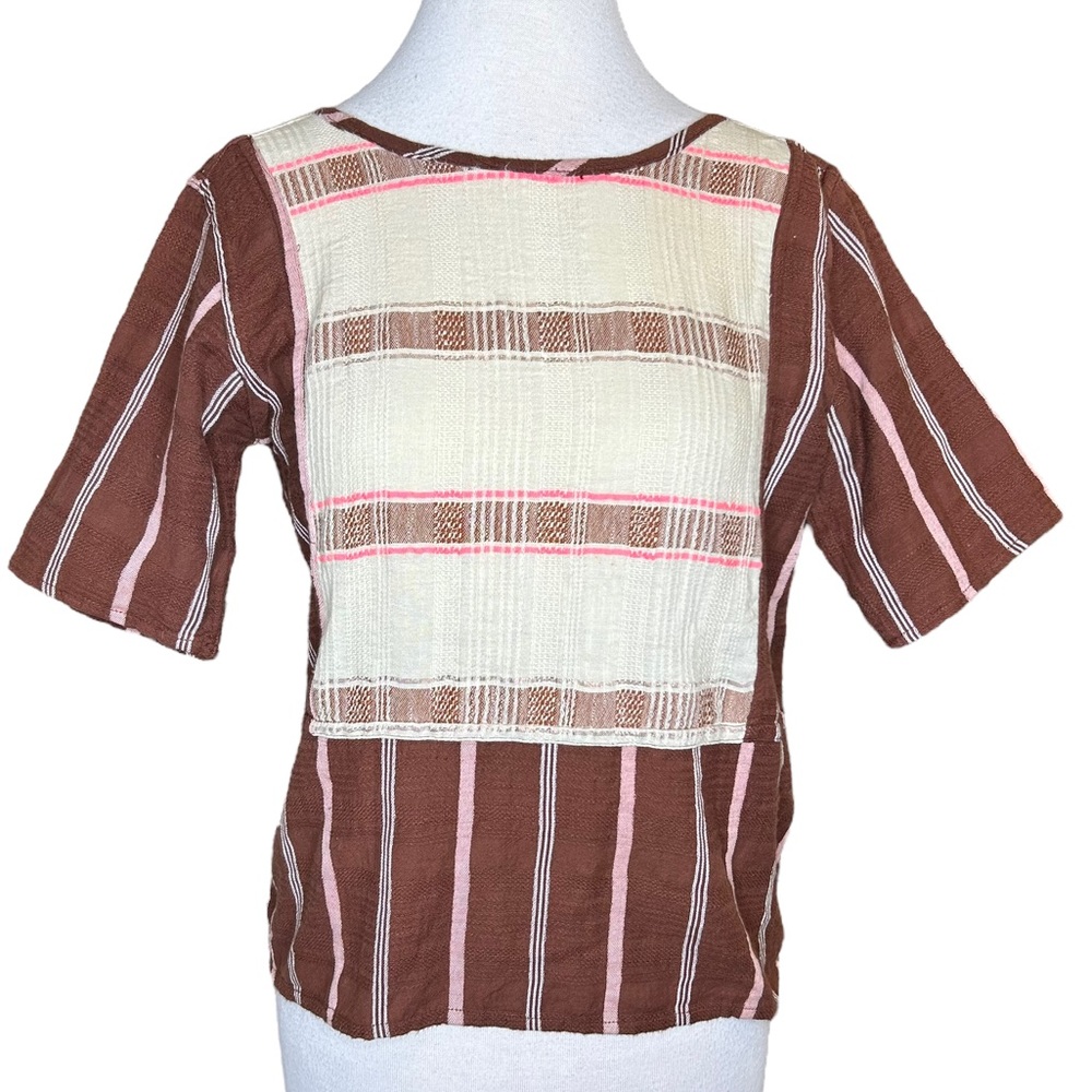 Ace and Jig cotton striped shirt sleeve shirt